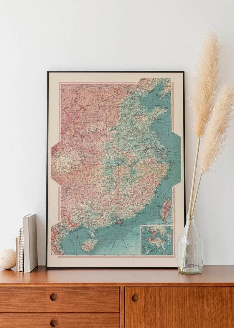 Geographical Map of Eastern China| Map Wall Decor