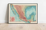 Geographical Map of Mexico| Map Wall Decor