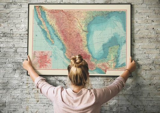 Geographical Map of Mexico| Map Wall Decor 