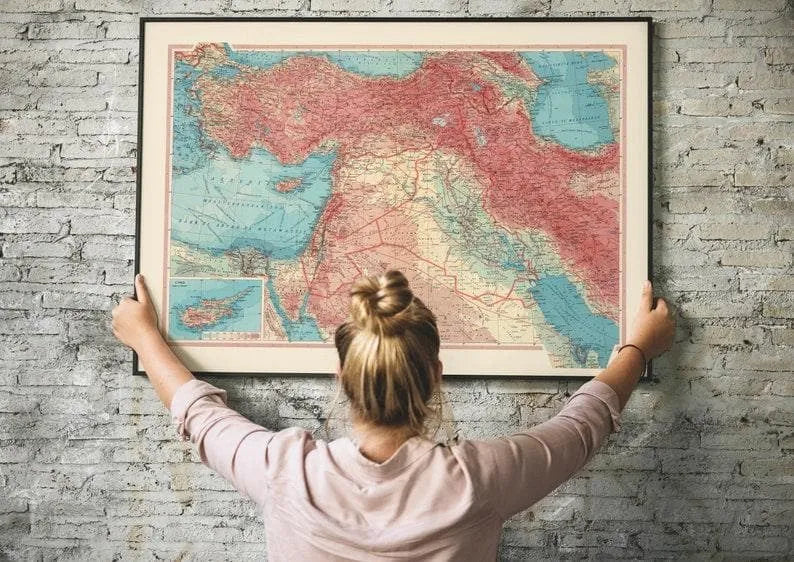 Geographical Map of Middle East| Map Wall Decor