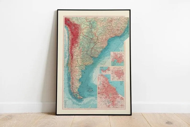 Geographical Map of South America| Map Wall Decor