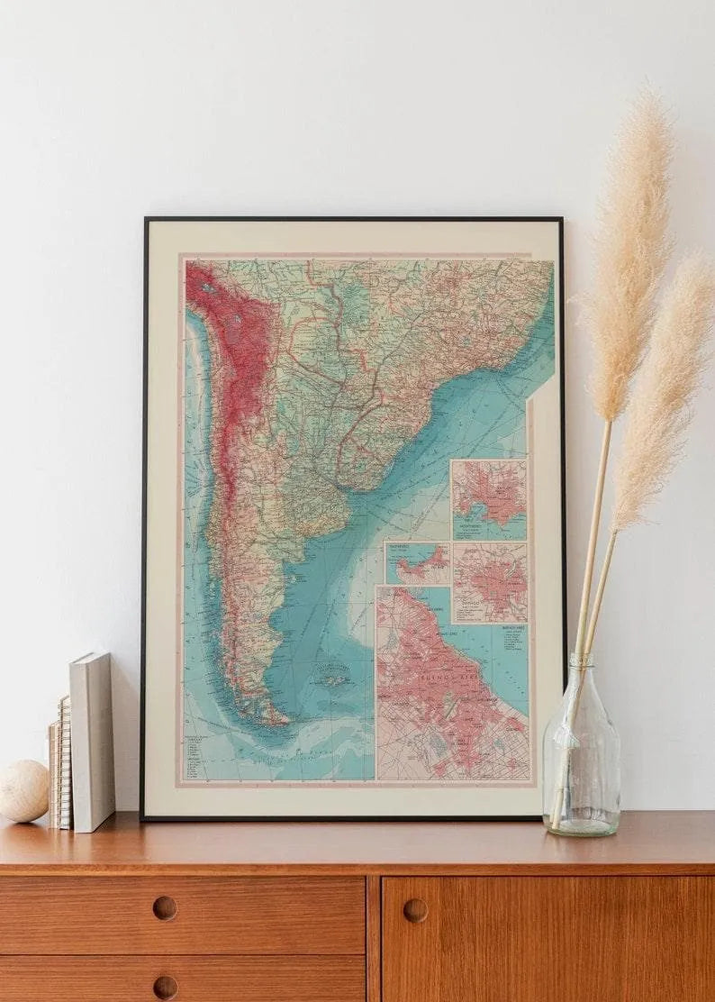 Geographical Map of South America| Map Wall Decor