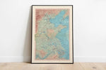 Geographical Map of the Great Plain of China| Map Wall Decor