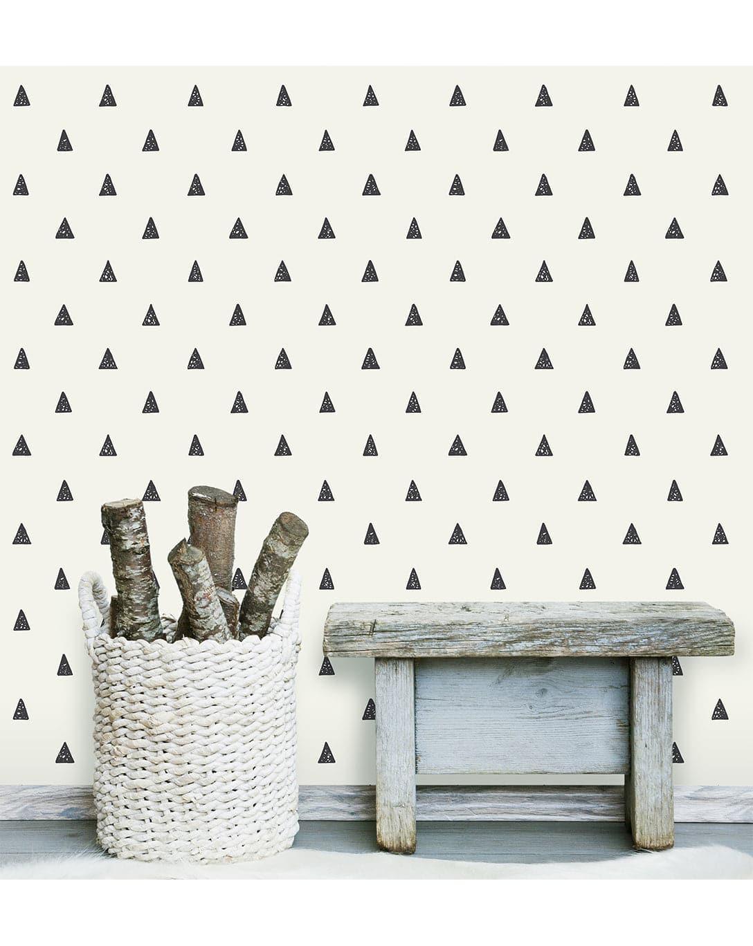 Minimalist Black Triangle Doodle Removable Wallpaper