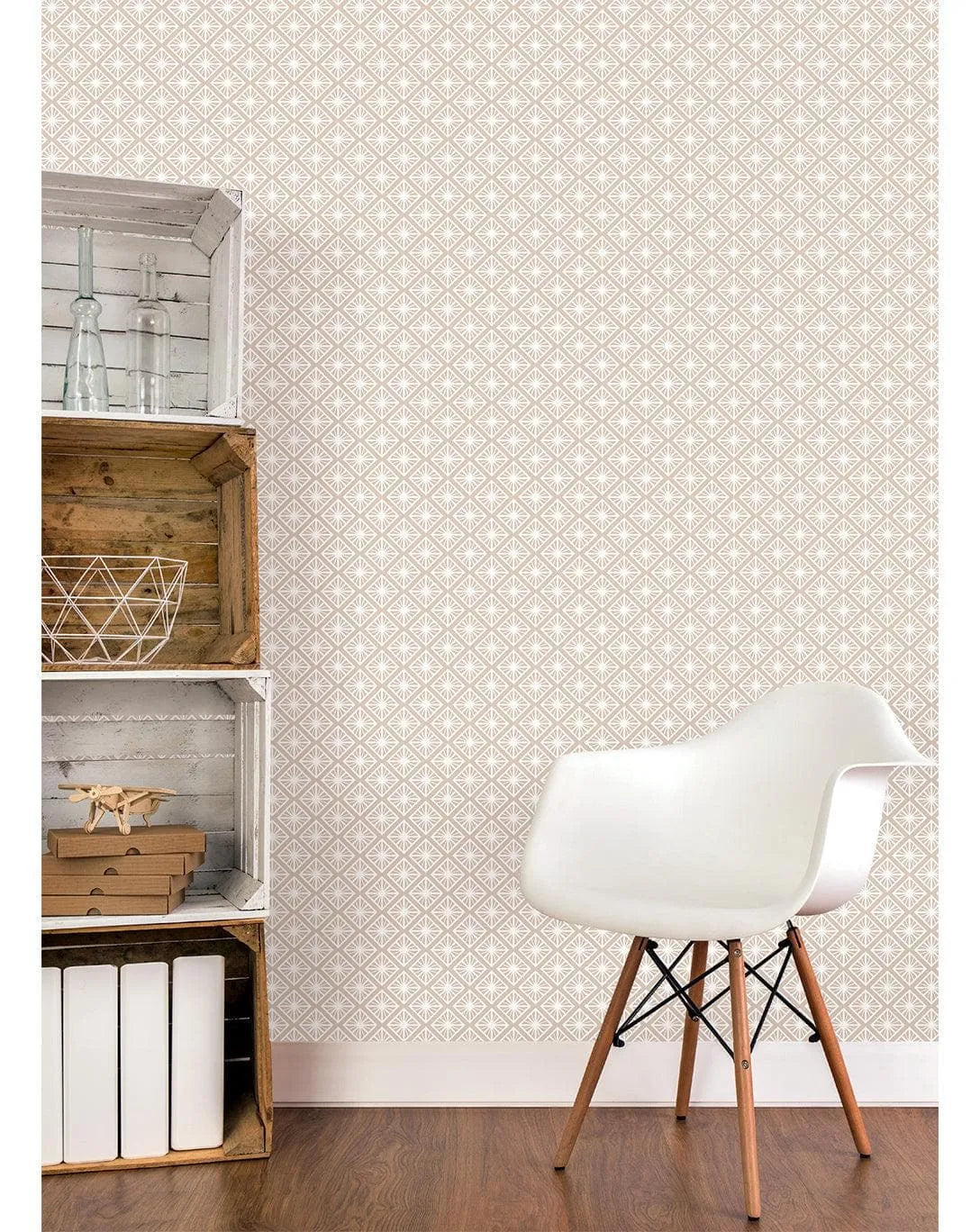 Geometric Floral Art Deco Removable Wallpaper