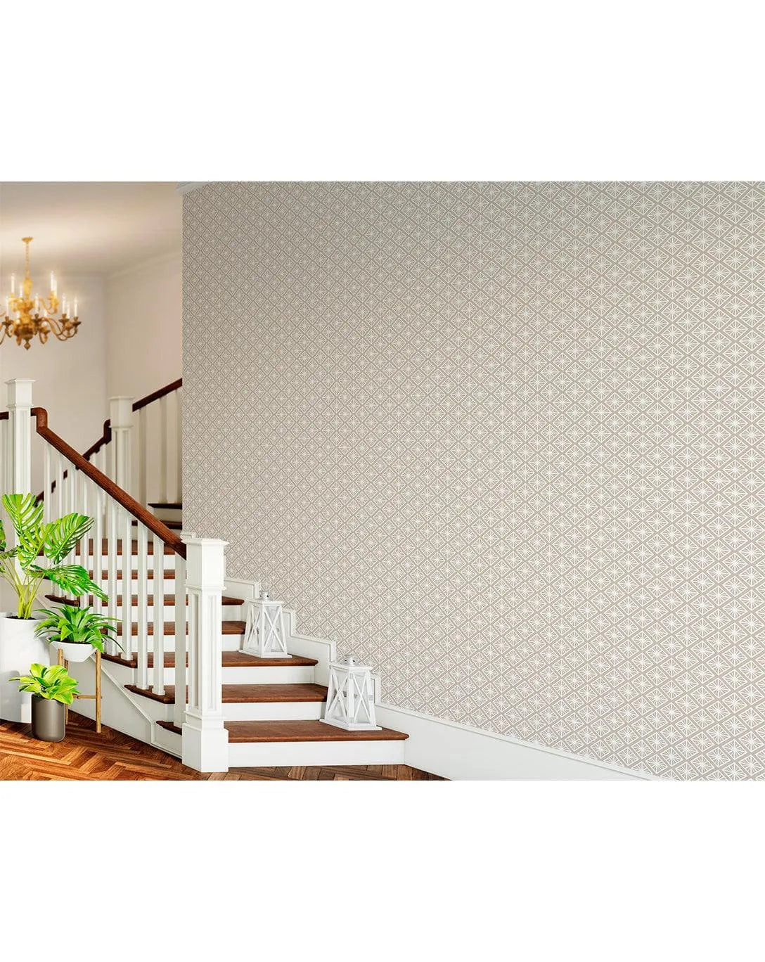 Geometric Floral Art Deco Removable Wallpaper