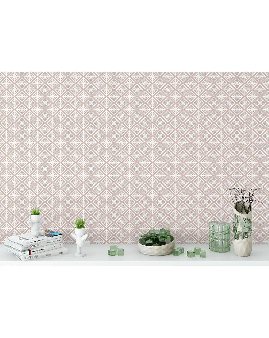 Geometric Floral Art Deco Removable Wallpaper