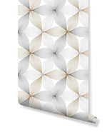 Geometric Floral Linear Petal Flowers Removable Wallpaper