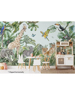 Safari Jungle Exotic Animals Kids Room Wall Mural