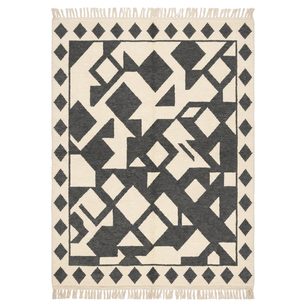 Geometric Echo Hand Knotted Rug 