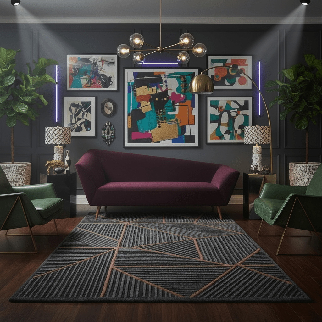 Geometrical Abstract Stripes Hand Tufted Rug - MAIA HOMES