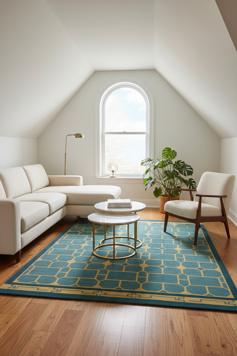 Gilded Lattice Hand Knotted Rug