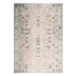 Top view of the Gilded Serenity Hand Tufted Area Rug, a vintage-style wool rug perfect for living rooms. The elegant design features intricate patterns in muted tones, adding a touch of sophistication and warmth to any space.