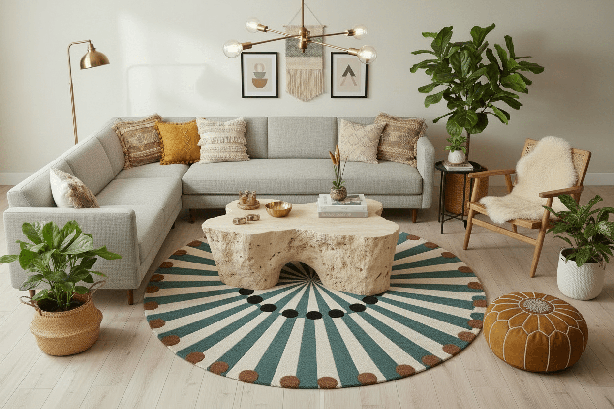 Go Go Girl Hand Tufted Round Rug - MAIA HOMES