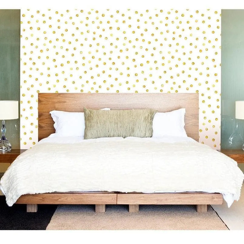 Gold Polka Dots Removable Wallpaper