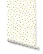 Gold Polka Dots Removable Wallpaper