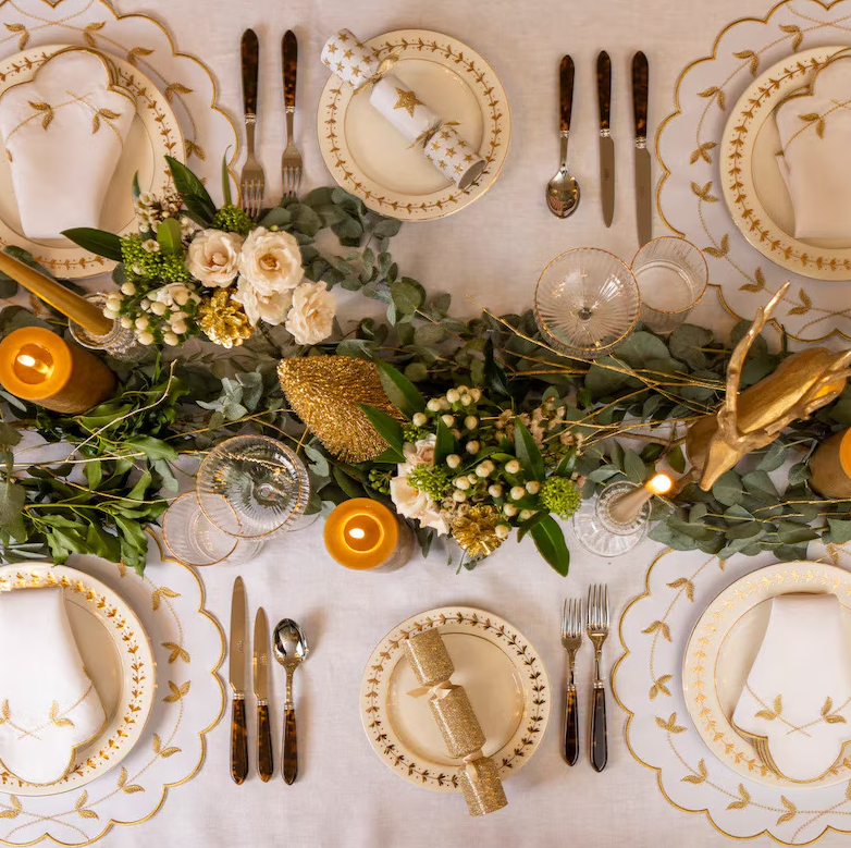 Gold-Trimmed Elegance Placemats