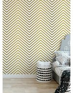 Gold Zigzag Chevron Removable Wallpaper