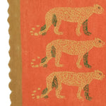 Gold Leopards in the Desert Scalloped Hand-Tufted Wool Rug