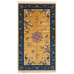 Golden Blossom Butterfly Hand Knotted Rug