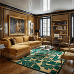 Golden Floral Matrix Hand Tufted Rug - MAIA HOMES