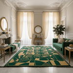 Golden Floral Matrix Hand Tufted Rug - MAIA HOMES