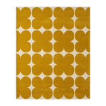 Golden Four Leaf Motif Hand Tufted Rug