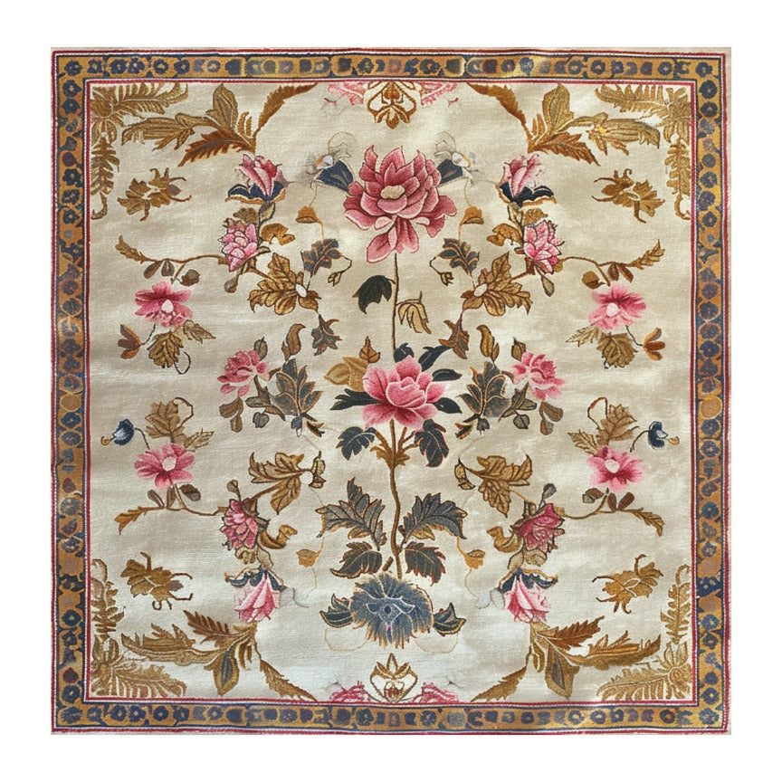 Golden Glory Square Hand Tufted Wool Rug