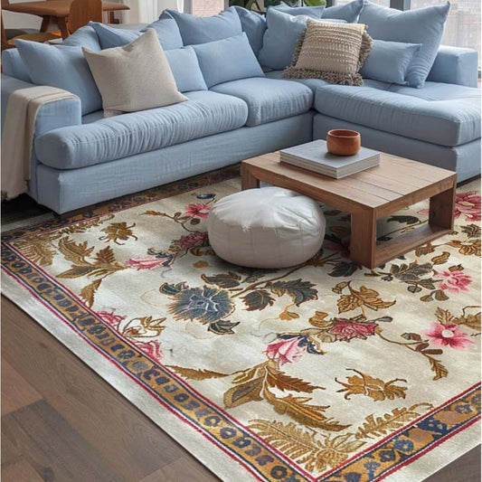 Golden Glory Square Hand Tufted Wool Rug