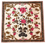 Elegant Golden Glory Square Hand Tufted Wool Rug showcasing a vibrant floral pattern. This area rug is perfect for adding warmth and style to your bedroom or large living room. Ideal as a square area rug, it features intricate pink and brown floral designs on a light background, making it a stunning centerpiece for any living room space.
