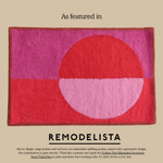 Golden Trim Minimalist Geometric Hand Tufted Rug - Pink