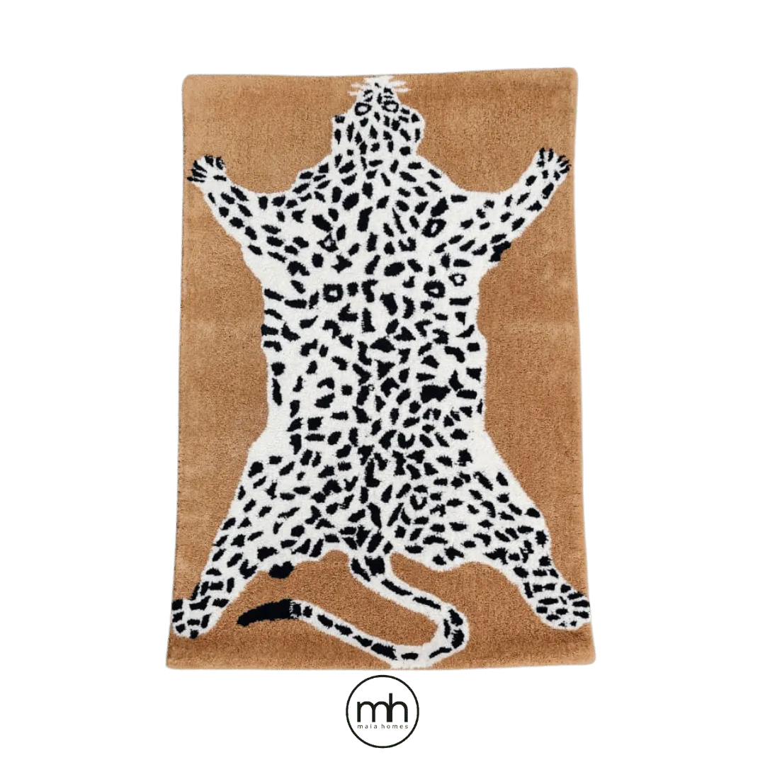 Goldy Leopard Hand Tufted Wool Rug