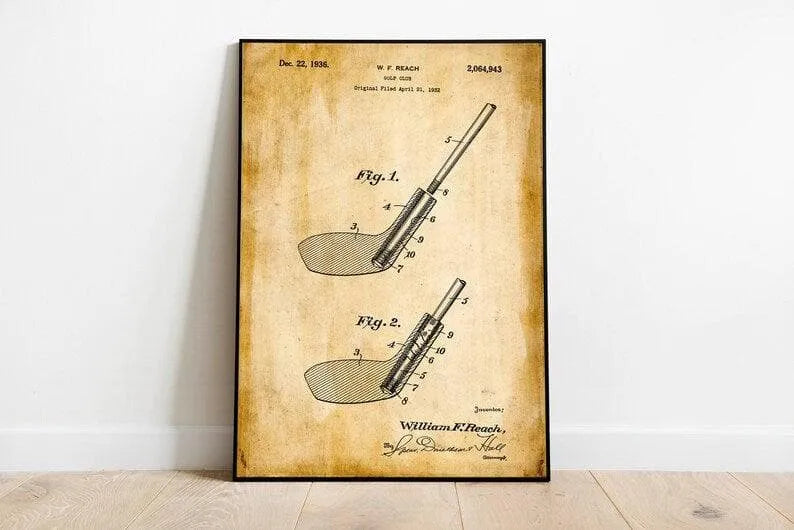 Golf Club Patent Print| Framed Art Print