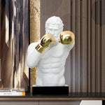 Grand Boxing Man With Golden Gloves Statue