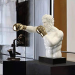 Grand Boxing Man With Golden Gloves Statue