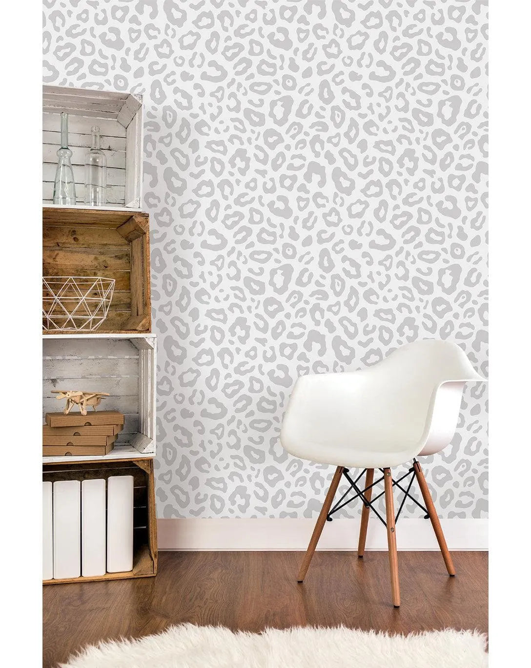 Gray Leopard Spots Print Removable Wallpaper