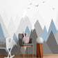 Gray and Blue Pointy Mountain Hills Nursery Wallpaper