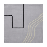 Gray Minimalist Flow Square Hand Tufted Rug