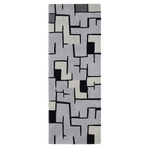 Gray Mosaic Grid Hand Tufted Runner Rug