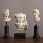 Greek Mythology Sculpture on a Black Base Torso