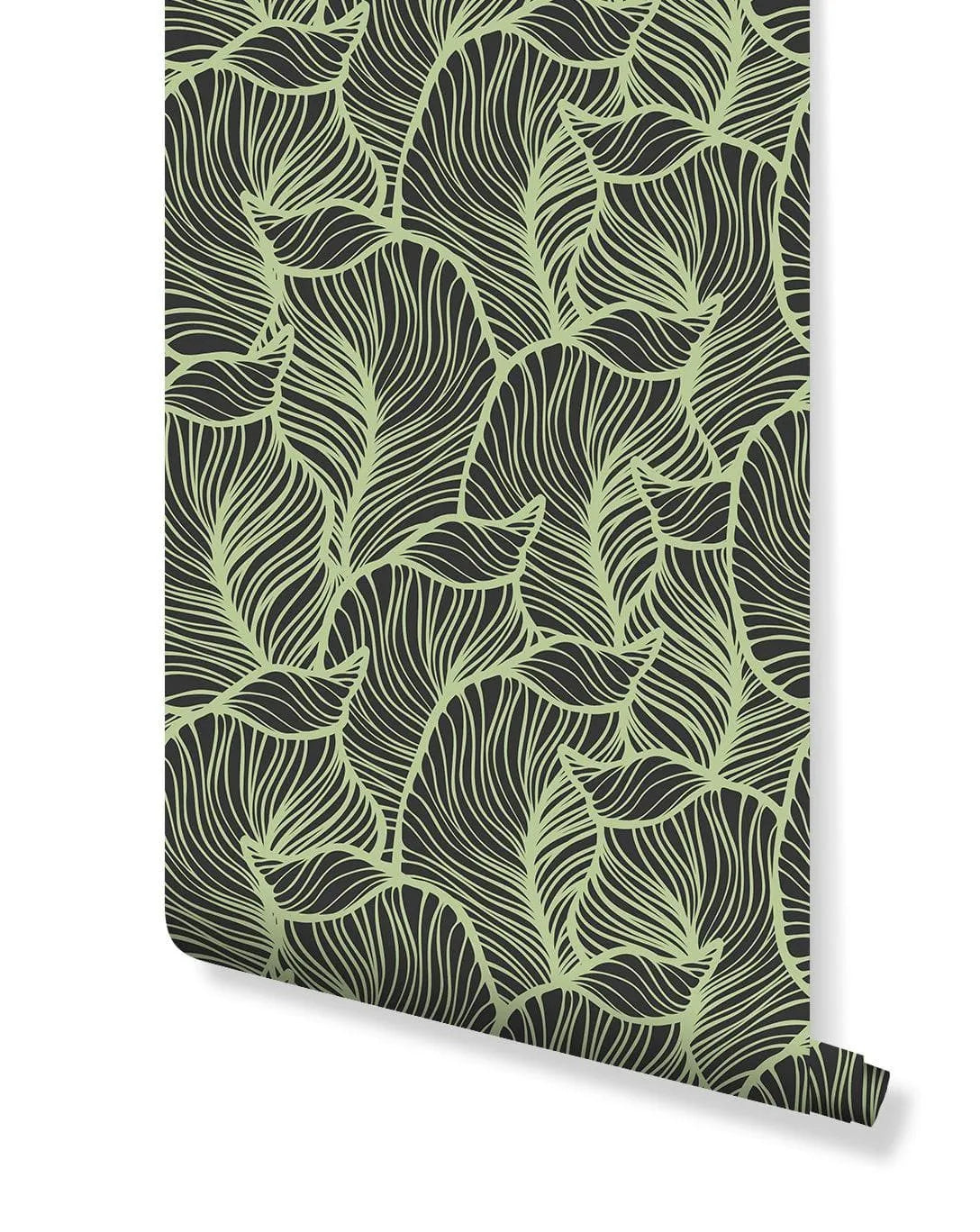 Green Tropical Leaves Removable Wallpaper