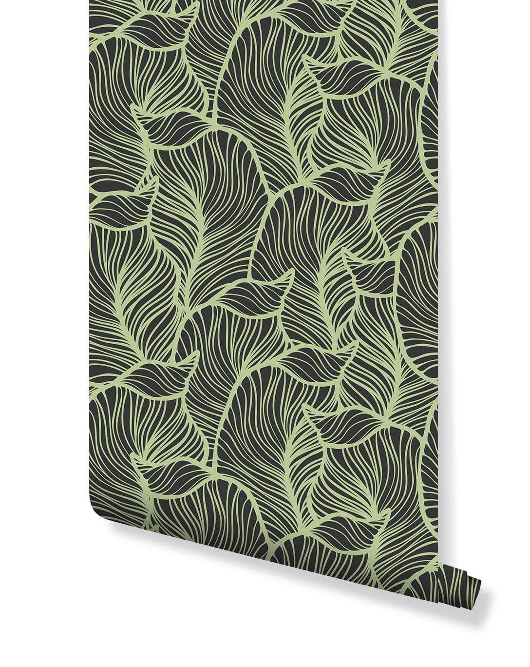 Green Tropical Leaves Removable Wallpaper Green Tropical Leaves Removable Wallpaper 