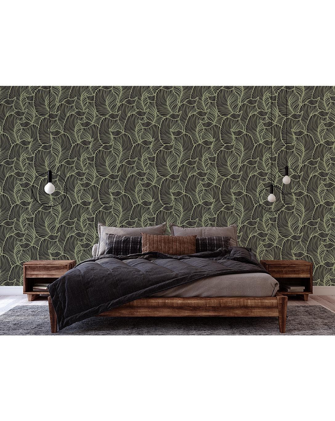 Green Tropical Leaves Removable Wallpaper 