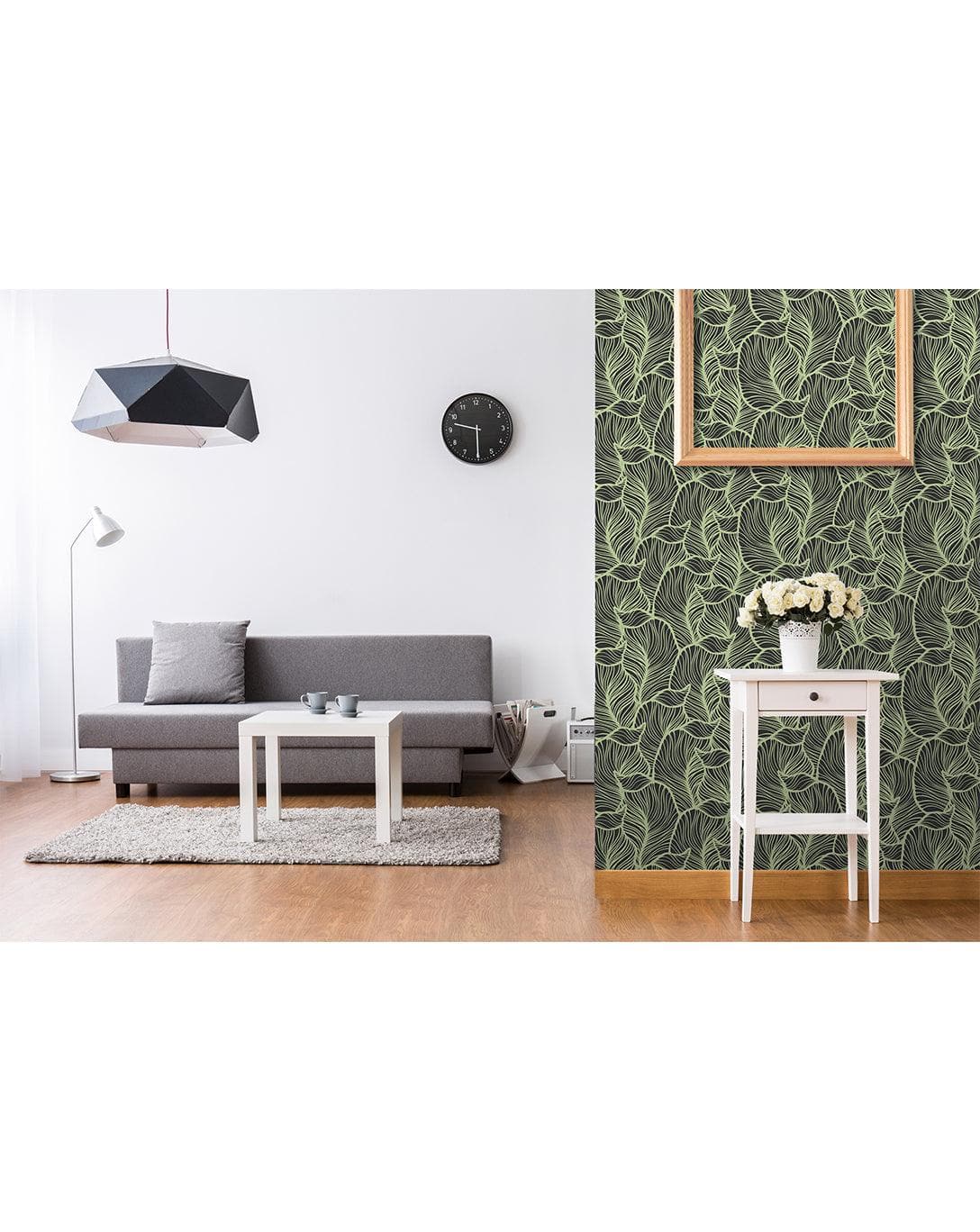 Green Tropical Palm Leaves Wallpaper Green Tropical Leaves Removable Wallpaper Green Tropical Leaves Removable Wallpaper 