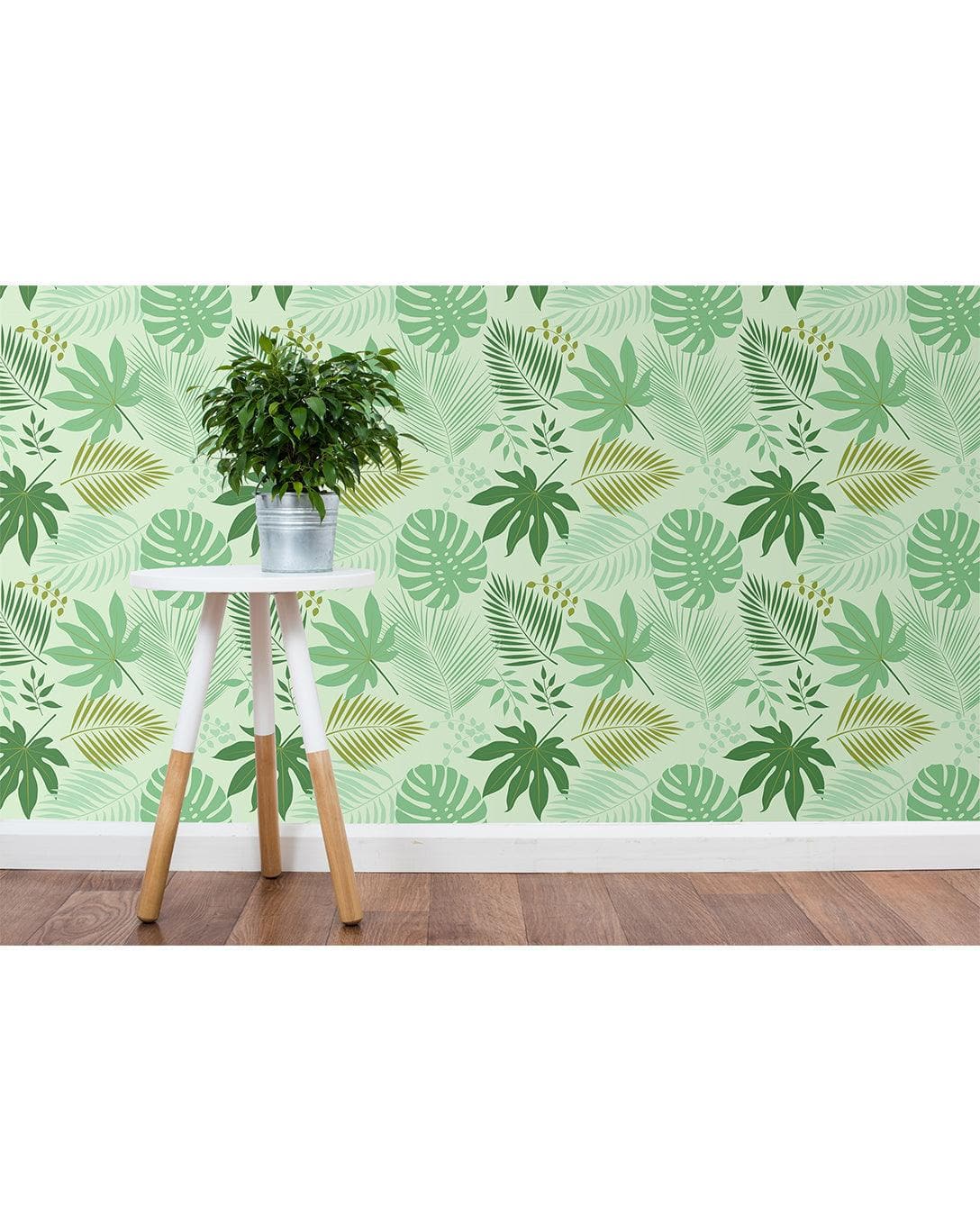 Green Tropical Palm Leaves Wallpaper Green Tropical Palm Leaves Wallpaper 