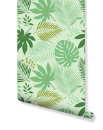 Green Tropical Palm Leaves Wallpaper