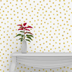 Gold Polka Dots Removable Wallpaper