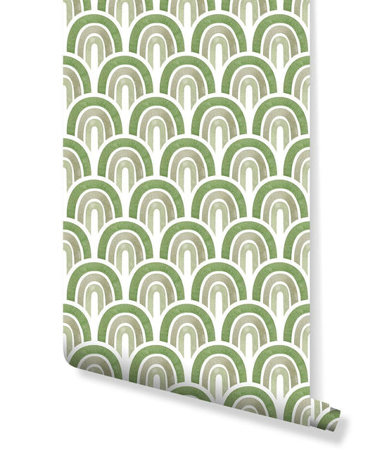 Green Waves Boho Style Self Adhesive Wallpaper Green Waves Boho Style Self Adhesive Wallpaper Green Waves Boho Style Self Adhesive Wallpaper 