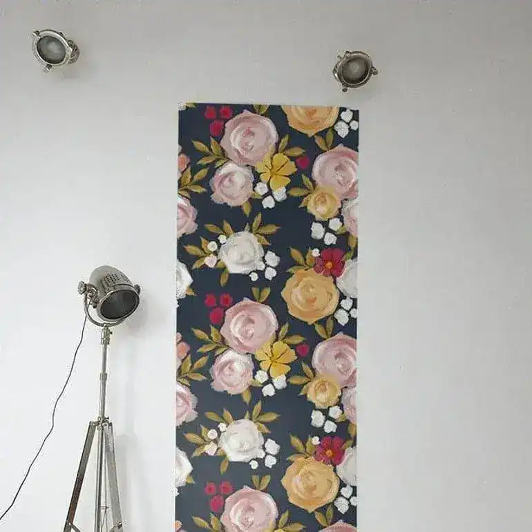 Watercolor Vintage Roses in the Dark Wallpaper