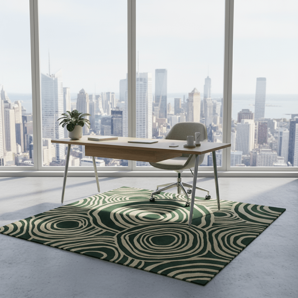 Green Agate Hand Tufted Wool Rug - MAIA HOMES